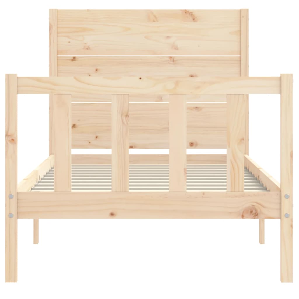 Bed Frame without Mattress Single Solid Wood Pine