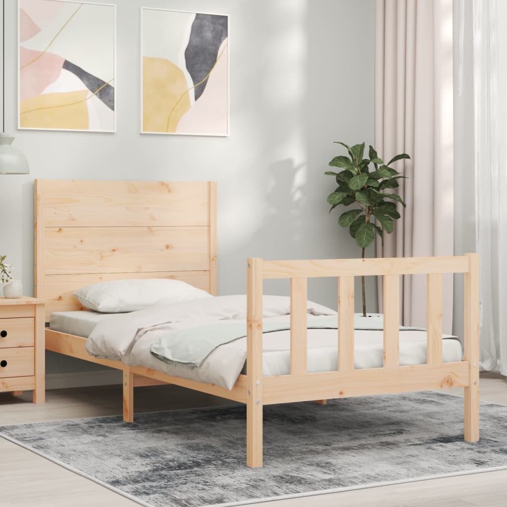 Bed Frame without Mattress Single Solid Wood Pine