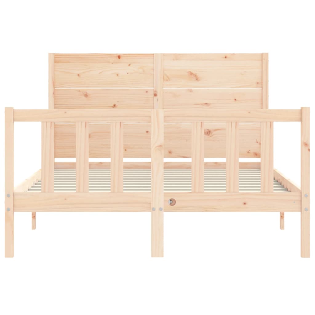 Bed Frame without Mattress Double Solid Wood Pine