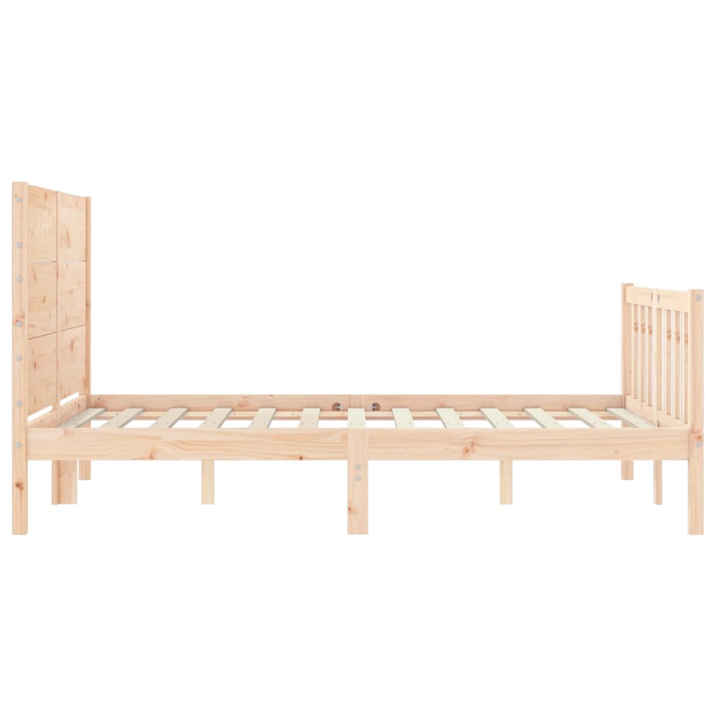 Bed Frame without Mattress Double Solid Wood Pine