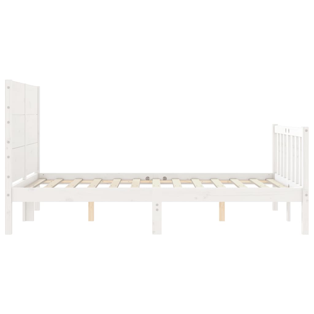 Bed Frame without Mattress White 140x190 cm Solid Wood Pine