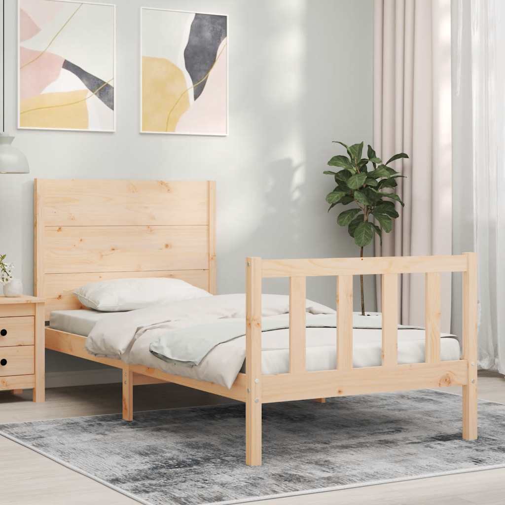 Bed Frame without Mattress 100x200 cm Solid Wood Pine