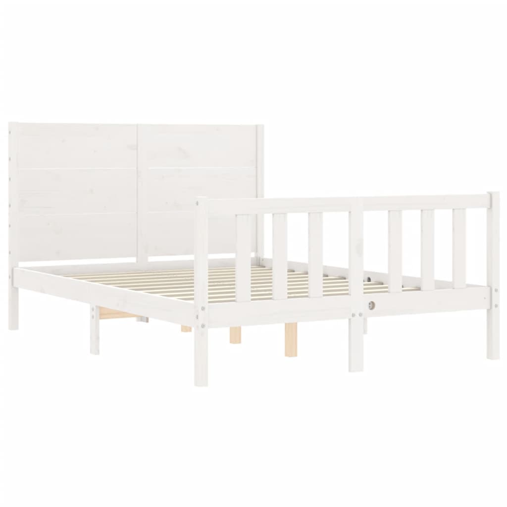 Bed Frame without Mattress White 140x200 cm Solid Wood Pine