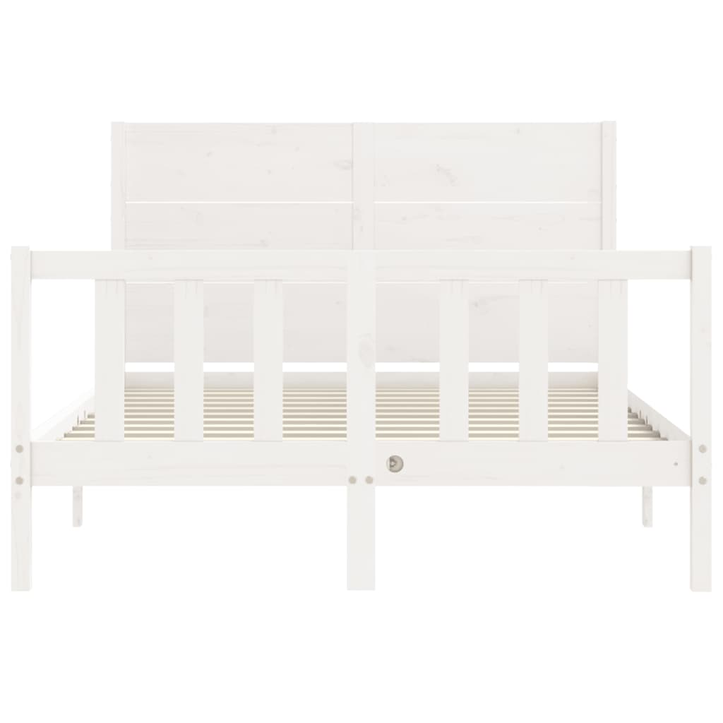 Bed Frame without Mattress White 140x200 cm Solid Wood Pine