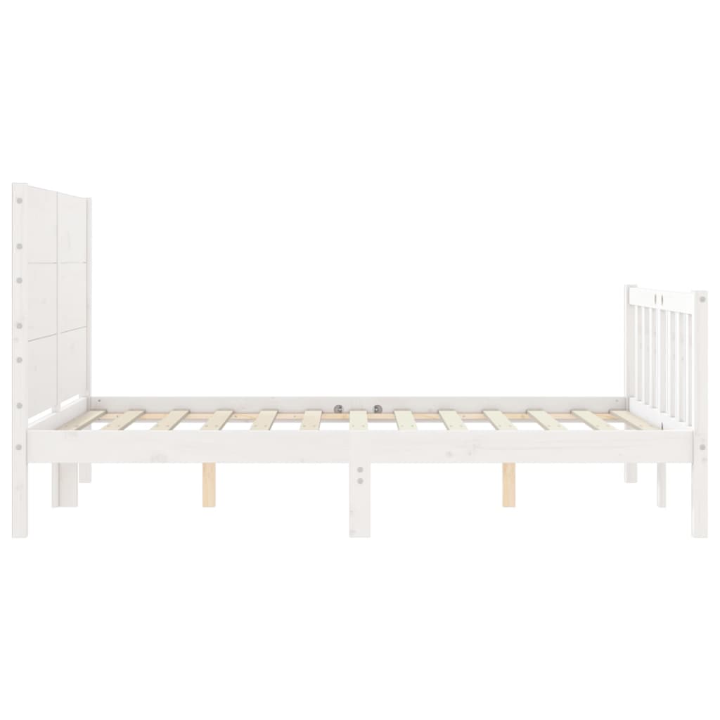 Bed Frame without Mattress White 140x200 cm Solid Wood Pine