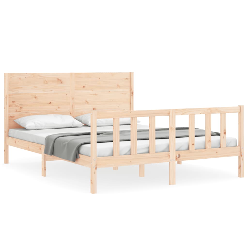 Bed Frame without Mattress 160x200 cm Solid Wood Pine