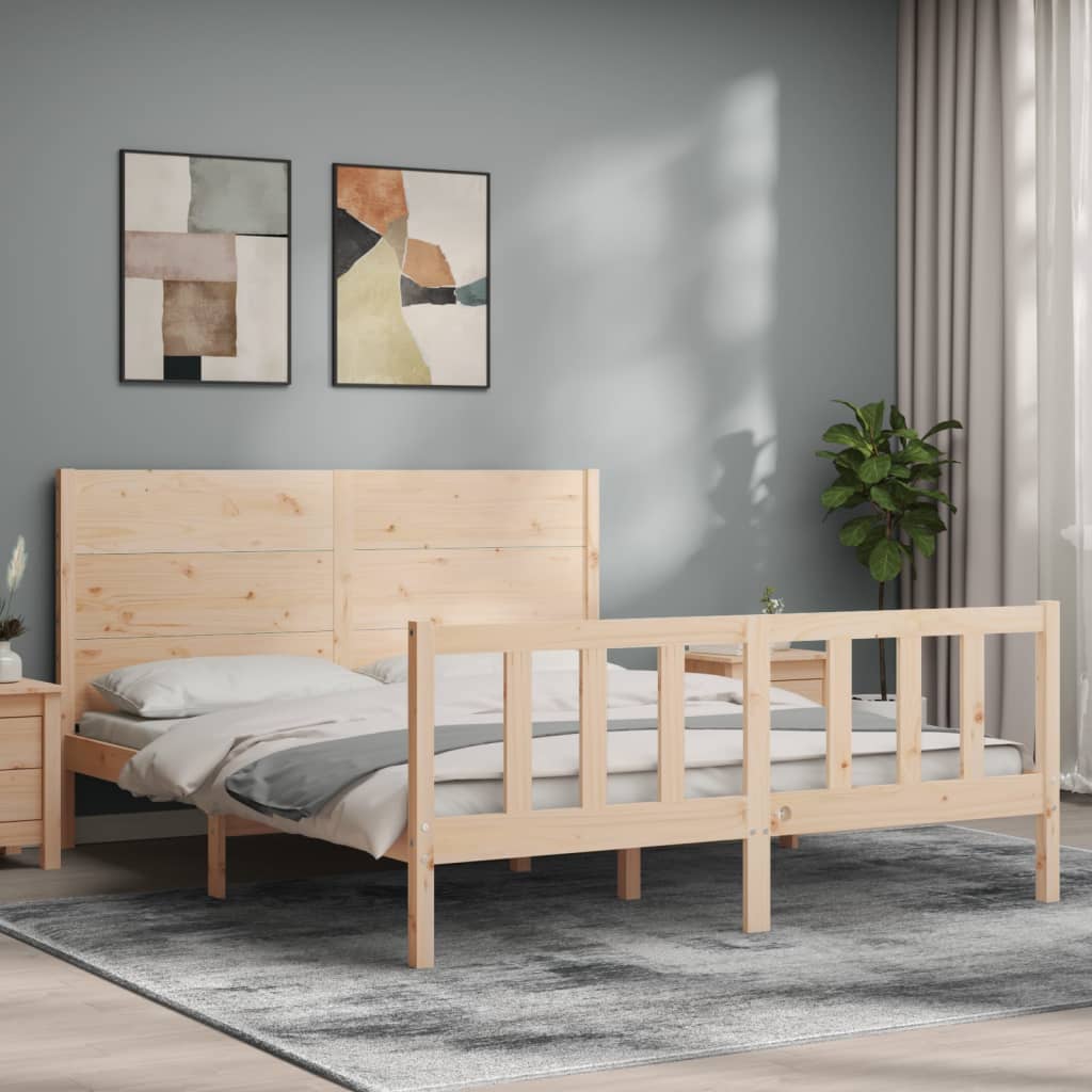 Bed Frame without Mattress 160x200 cm Solid Wood Pine