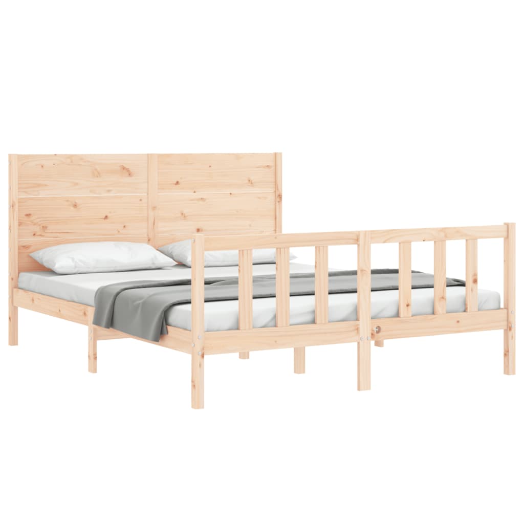 Bed Frame without Mattress 160x200 cm Solid Wood Pine