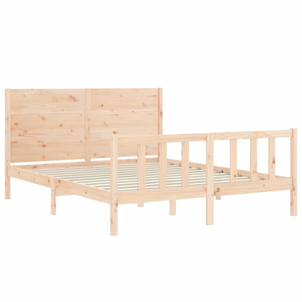 Bed Frame without Mattress 160x200 cm Solid Wood Pine