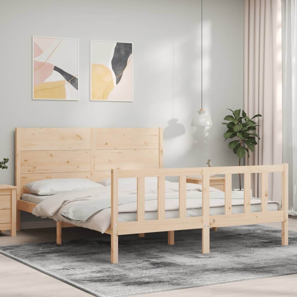 Bed Frame without Mattress 160x200 cm Solid Wood Pine