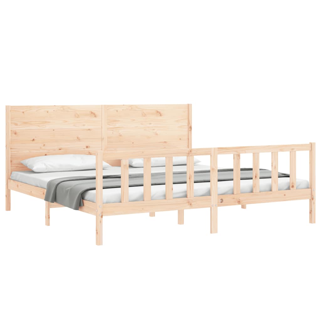 Bed Frame without Mattress 200x200 cm Solid Wood Pine
