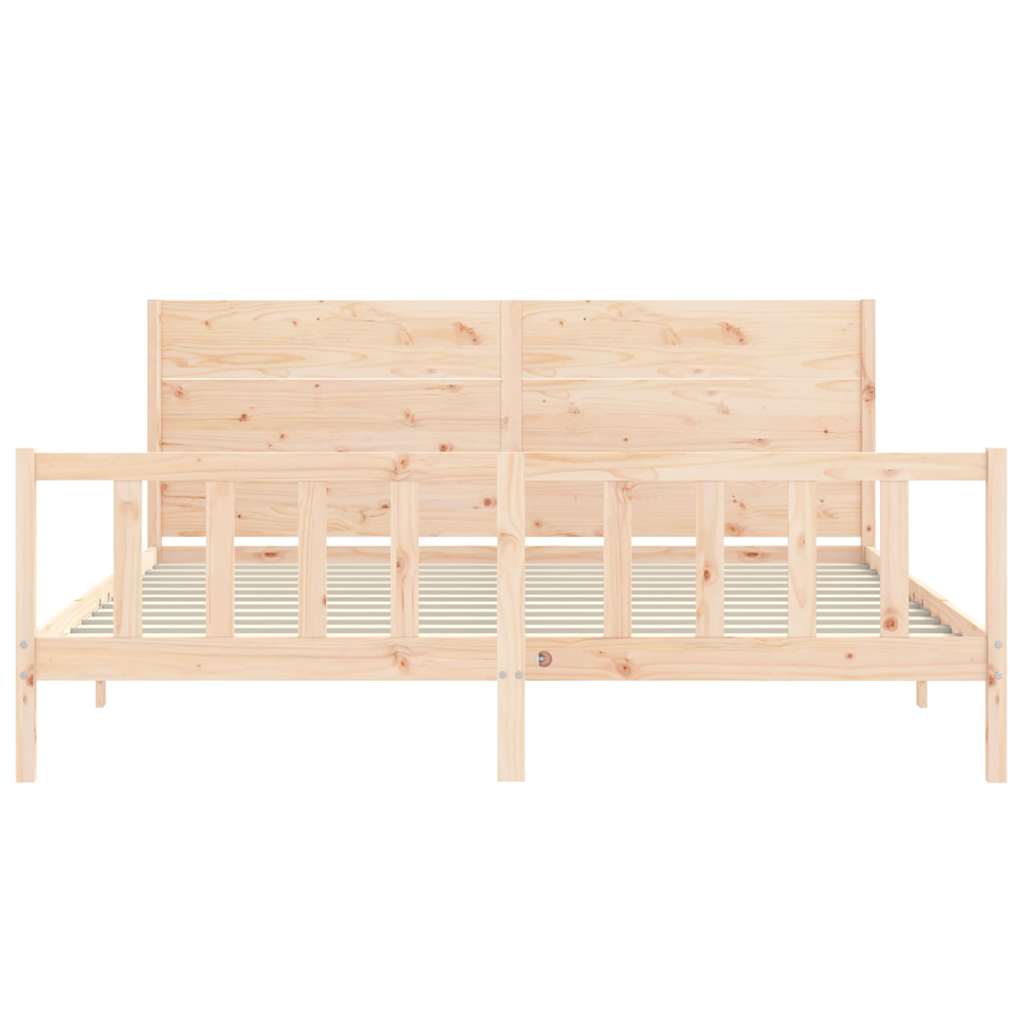 Bed Frame without Mattress 200x200 cm Solid Wood Pine