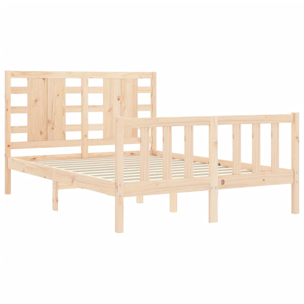Bed Frame without Mattress Double Solid Wood Pine