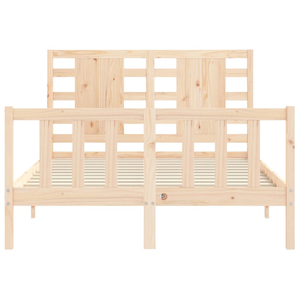 Bed Frame without Mattress Double Solid Wood Pine