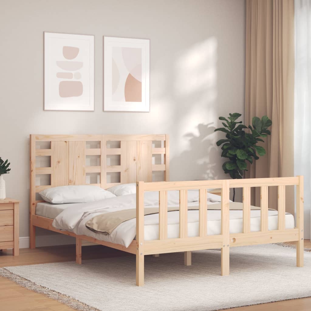 Bed Frame without Mattress 120x200 cm Solid Wood Pine