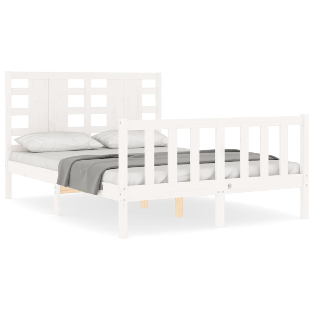 Bed Frame without Mattress White 120x200 cm Solid Wood Pine