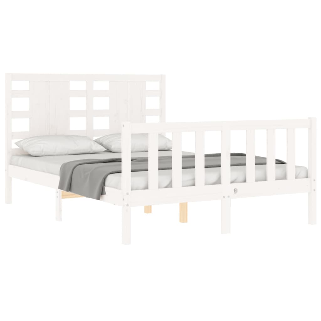 Bed Frame without Mattress White 120x200 cm Solid Wood Pine