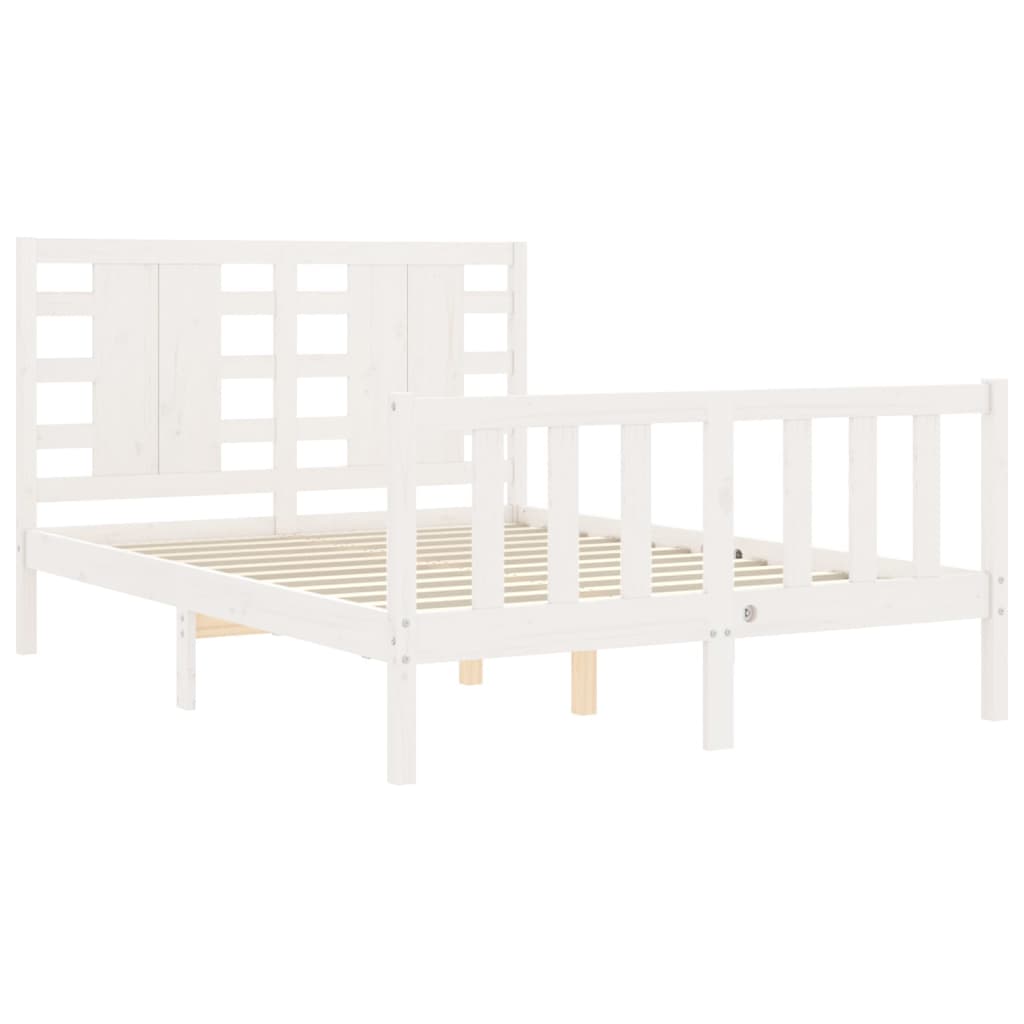 Bed Frame without Mattress White 120x200 cm Solid Wood Pine