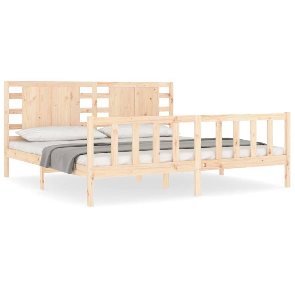 Bed Frame without Mattress 200x200 cm Solid Wood Pine