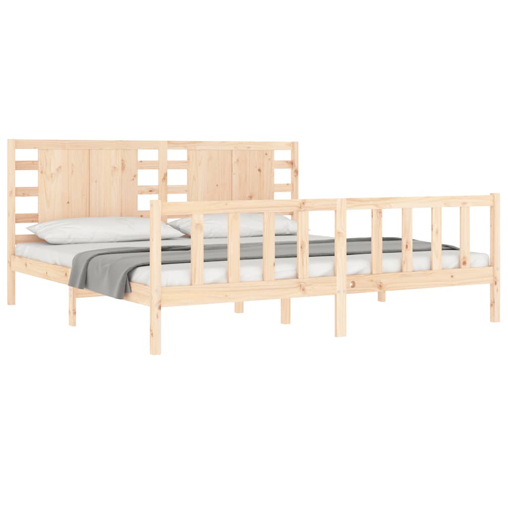 Bed Frame without Mattress 200x200 cm Solid Wood Pine