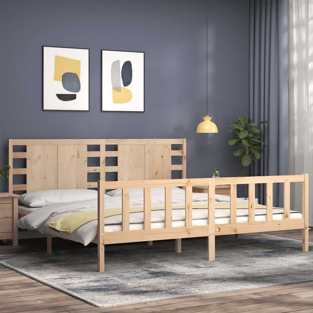 Bed Frame without Mattress 200x200 cm Solid Wood Pine