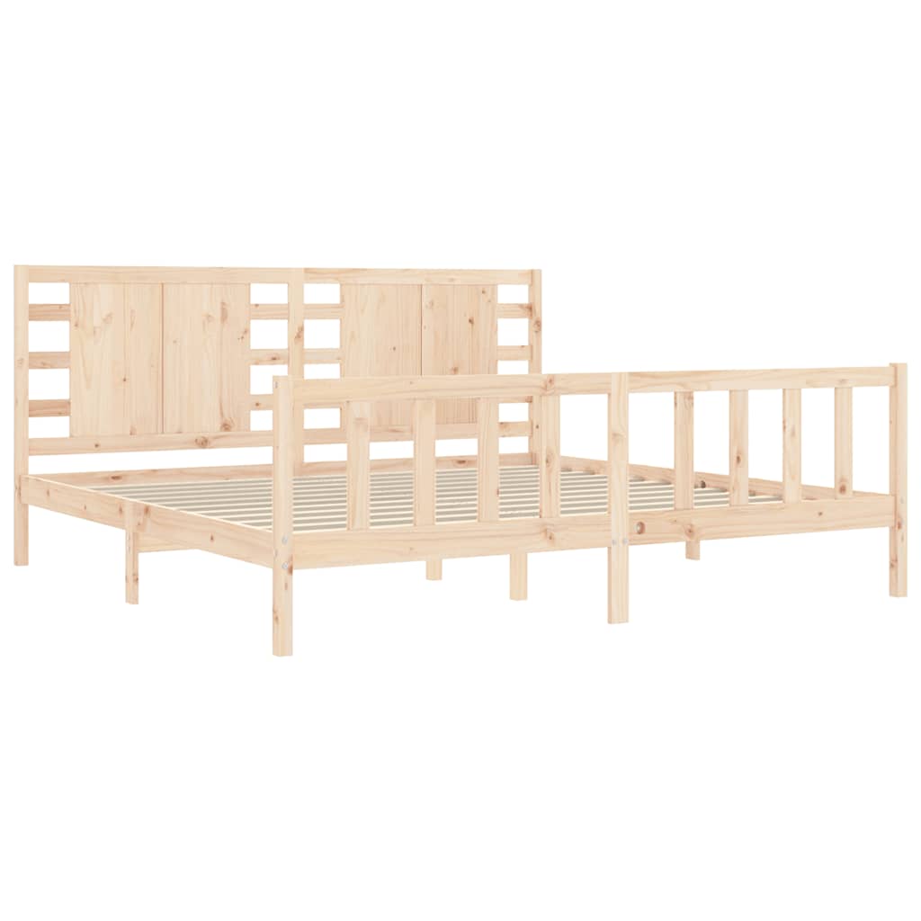 Bed Frame without Mattress 200x200 cm Solid Wood Pine