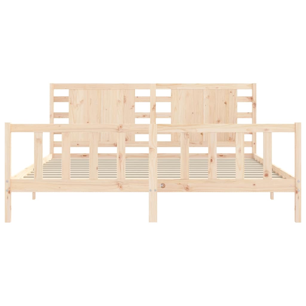 Bed Frame without Mattress 200x200 cm Solid Wood Pine