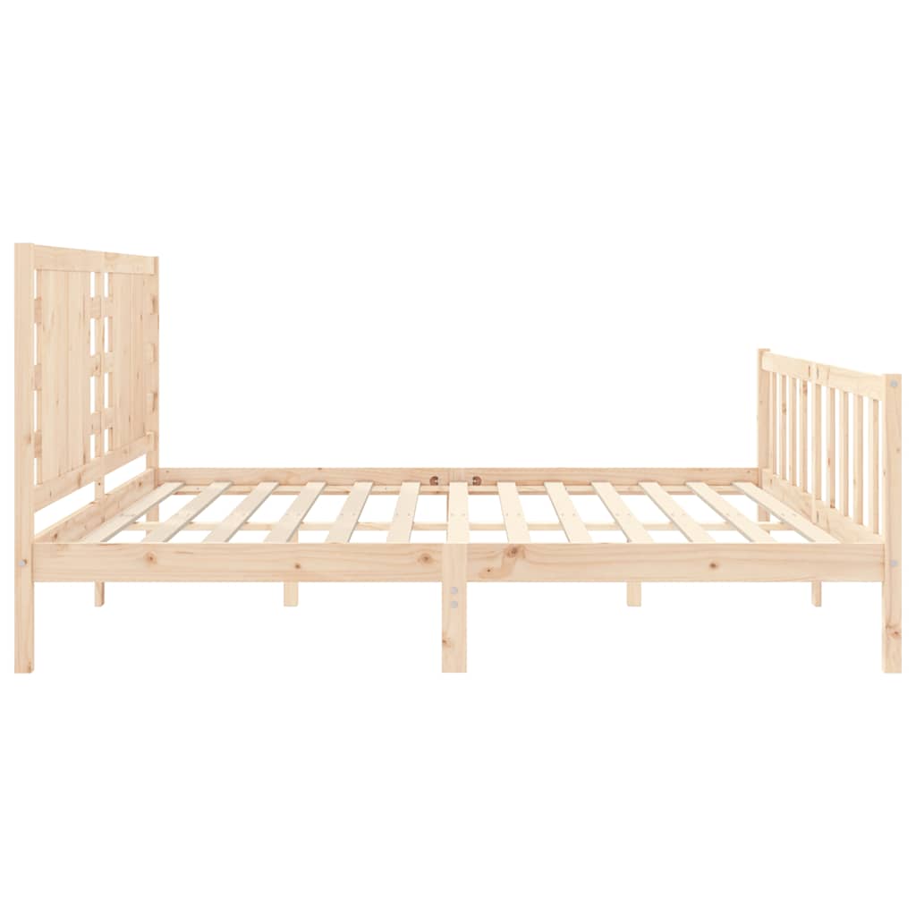 Bed Frame without Mattress 200x200 cm Solid Wood Pine