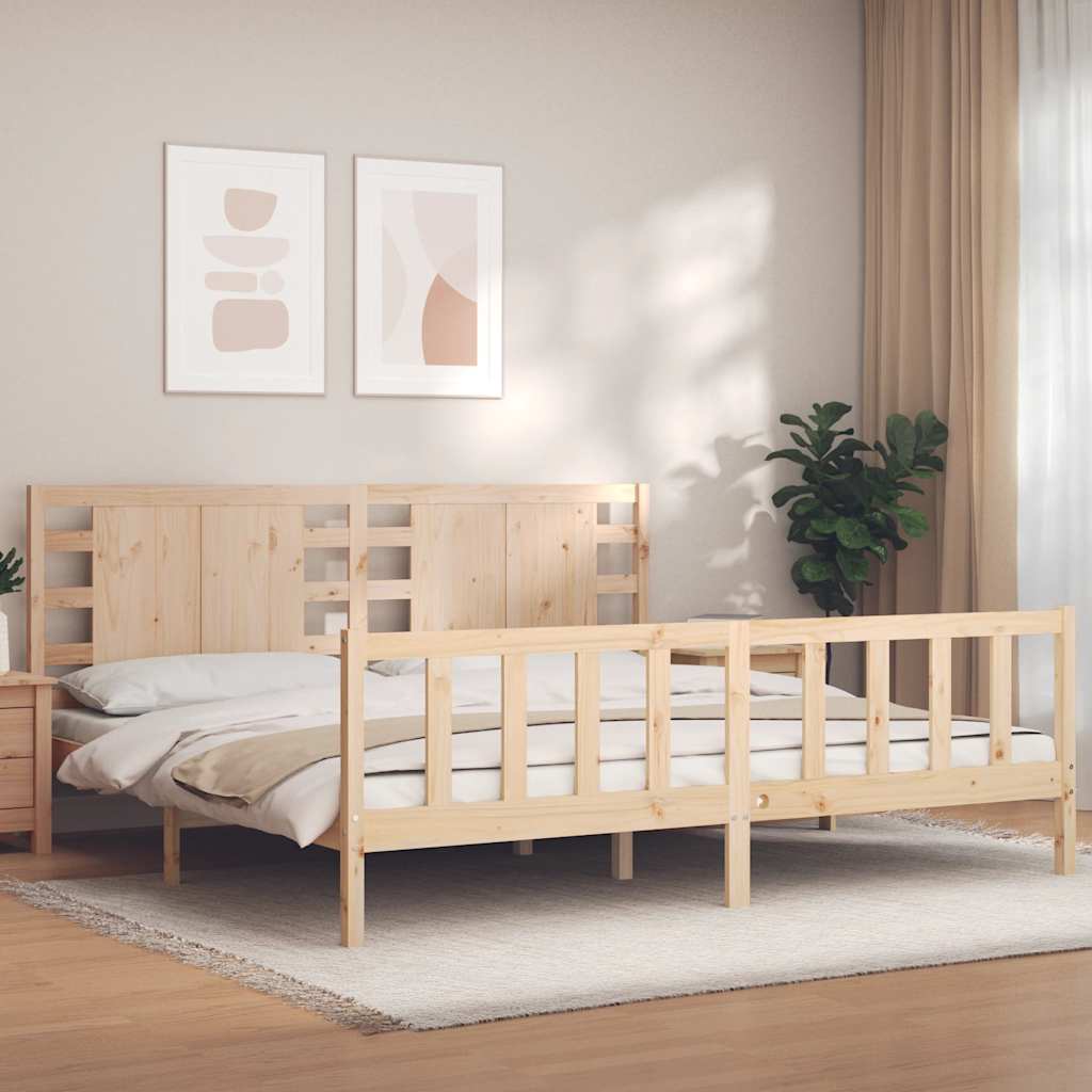 Bed Frame without Mattress 200x200 cm Solid Wood Pine