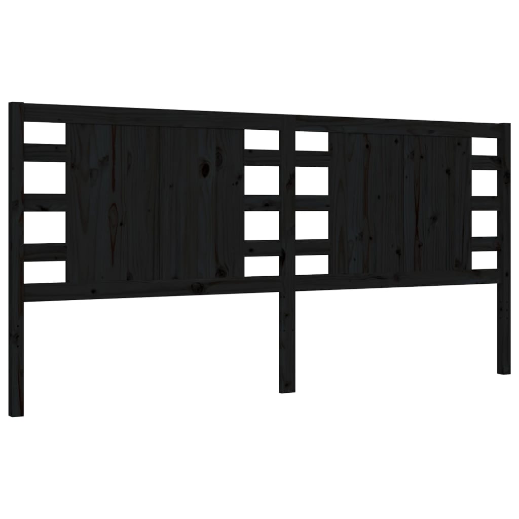 Bed Frame without Mattress Black 200x200 cm Solid Wood Pine