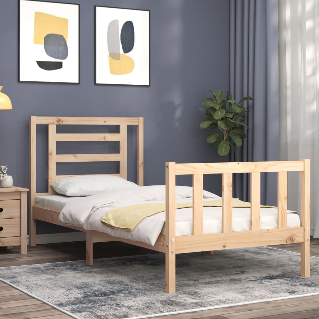 Bed Frame without Mattress Single Solid Wood Pine