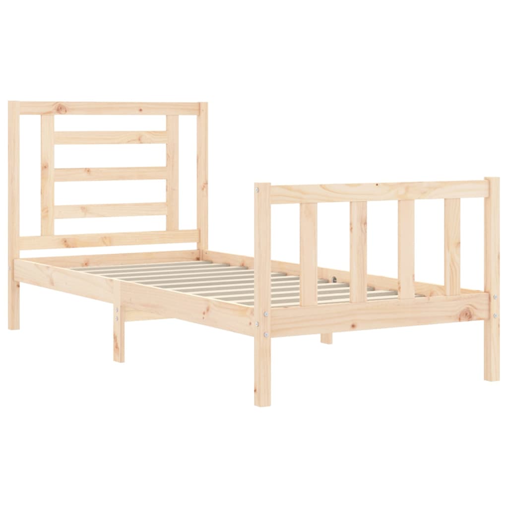 Bed Frame without Mattress Single Solid Wood Pine