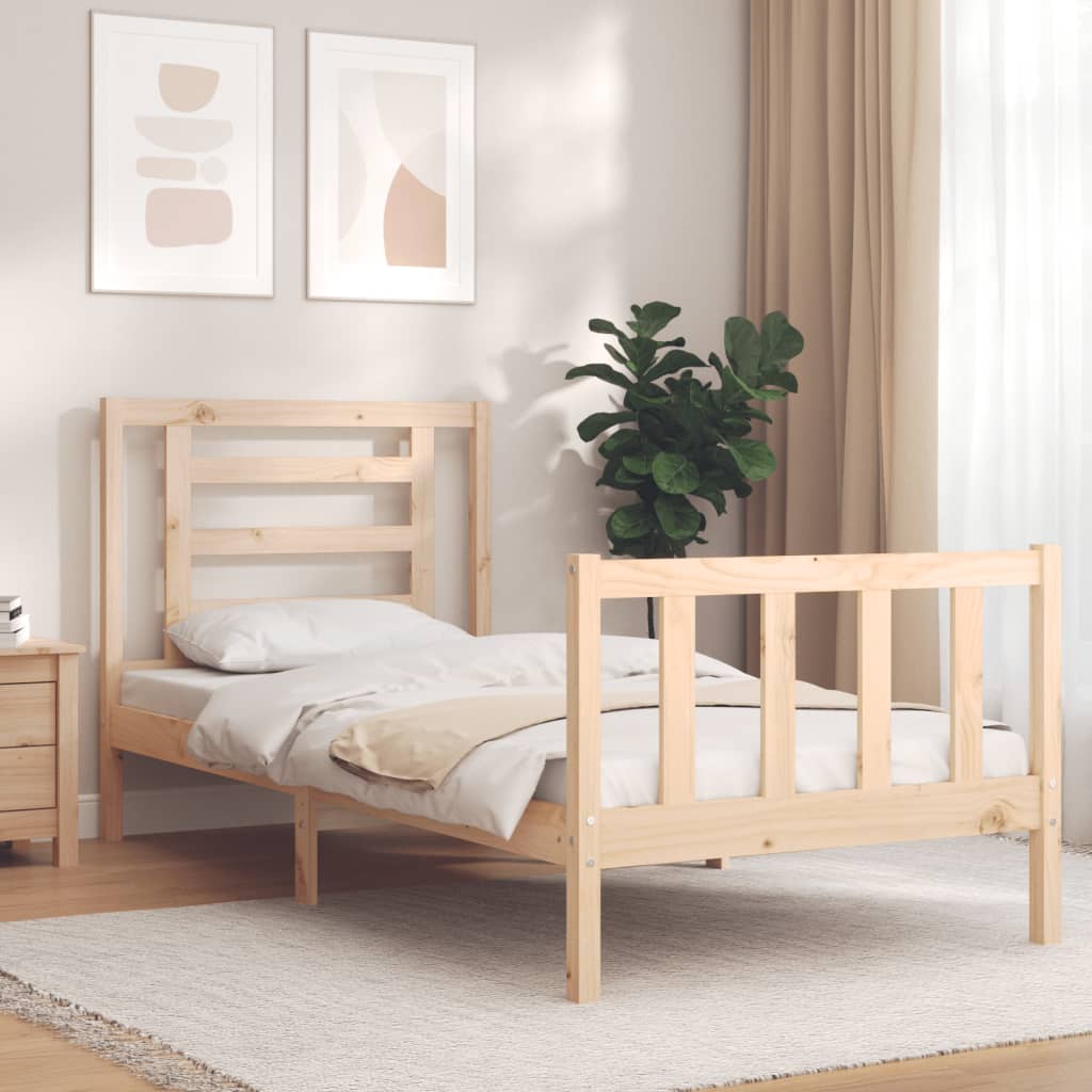 Bed Frame without Mattress Single Solid Wood Pine