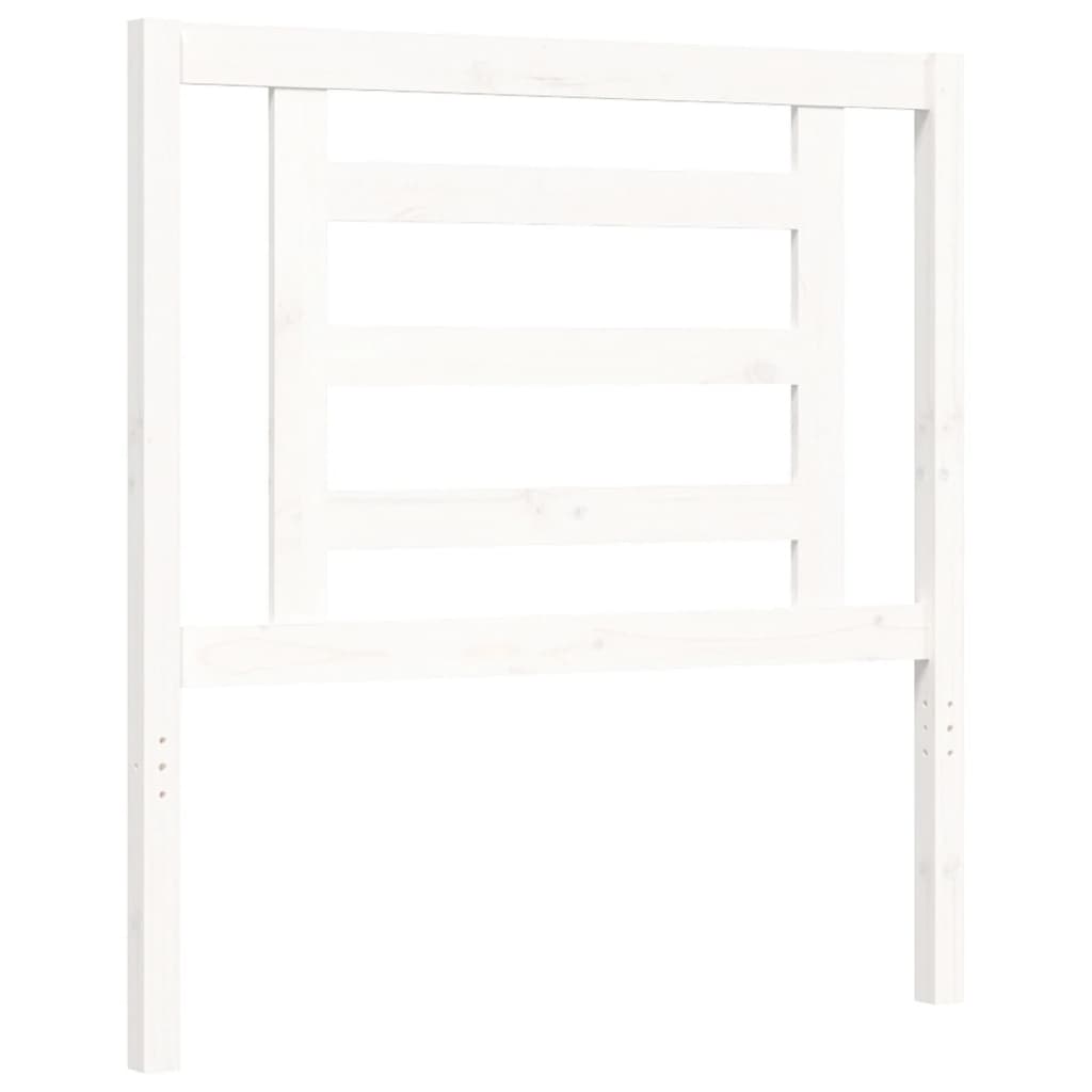 Bed Frame without Mattress White Single Solid Wood Pine