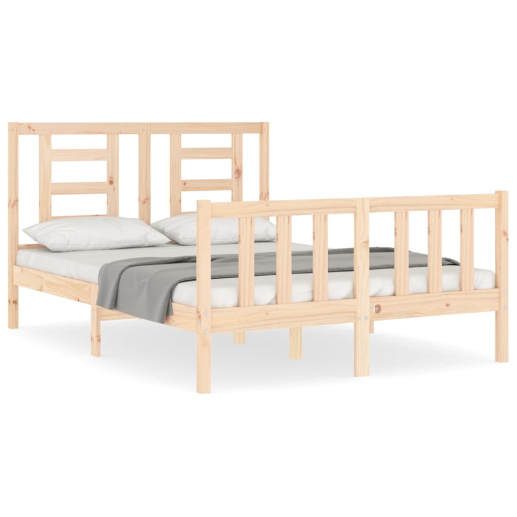 Bed Frame without Mattress 140x190 cm Solid Wood Pine