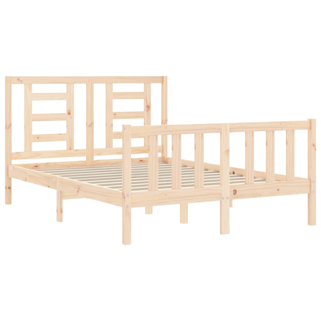 Bed Frame without Mattress 140x190 cm Solid Wood Pine