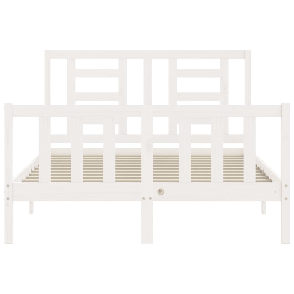 Bed Frame without Mattress White 140x190 cm Solid Wood Pine