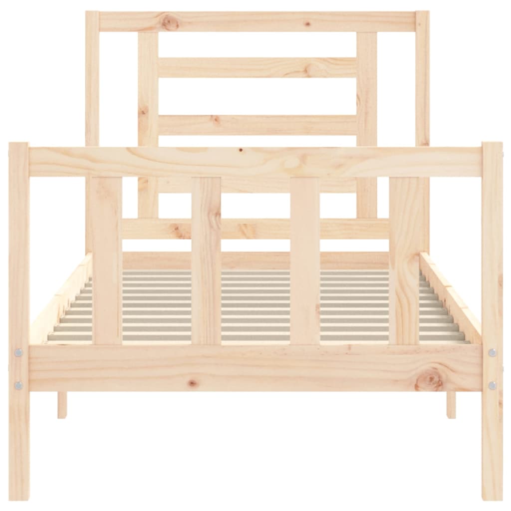 Bed Frame without Mattress 90x200 cm Solid Wood Pine