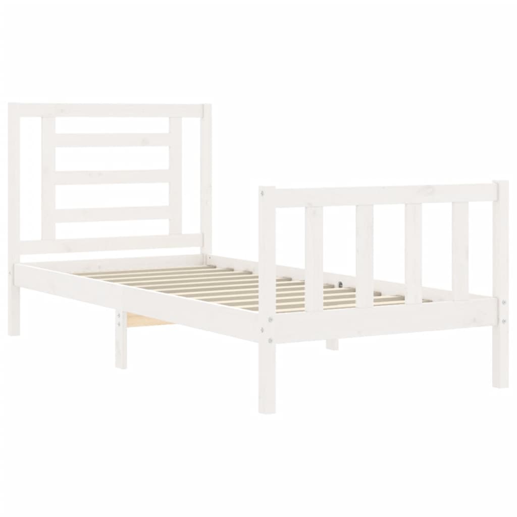 Bed Frame without Mattress White 90x200 cm Solid Wood Pine