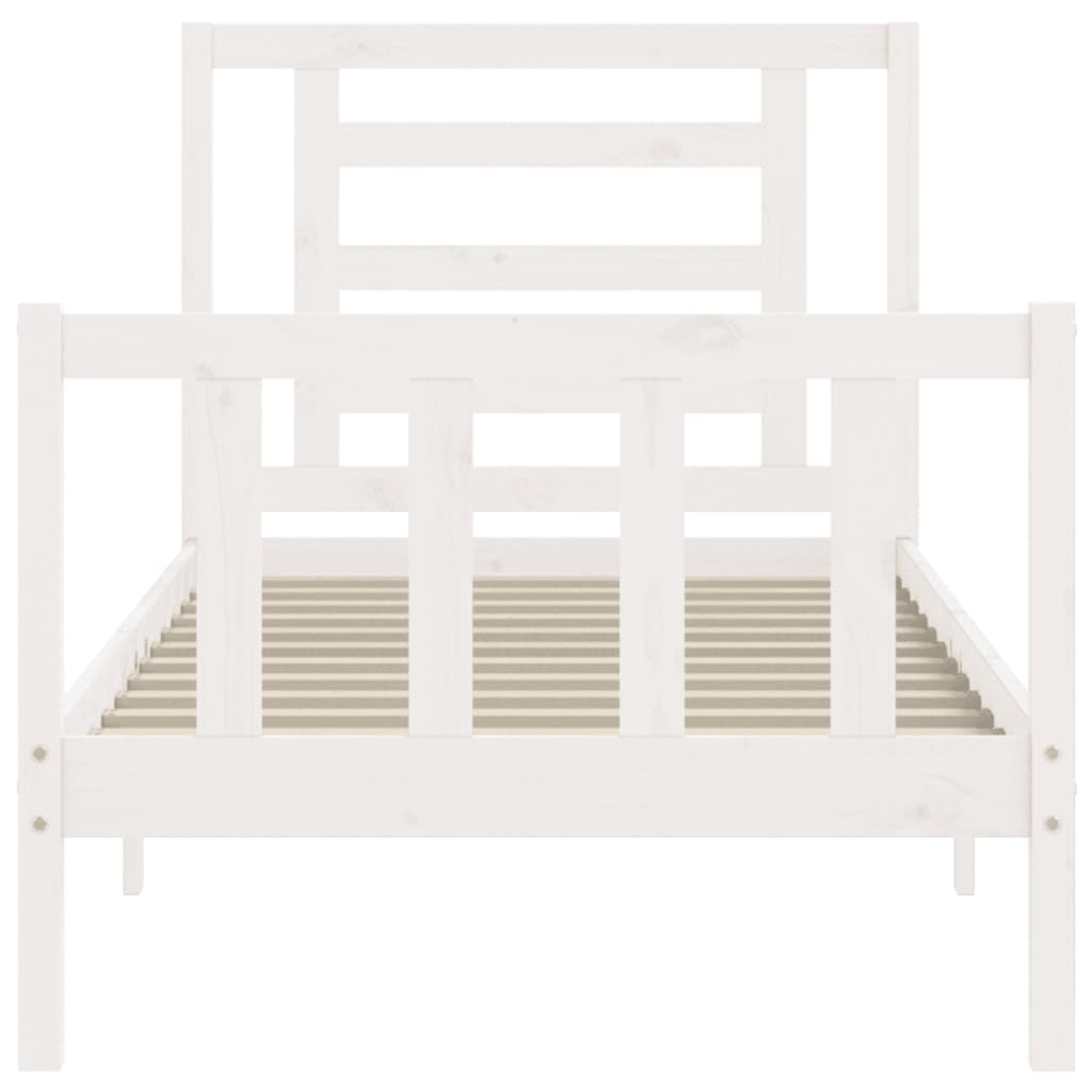 Bed Frame without Mattress White 90x200 cm Solid Wood Pine