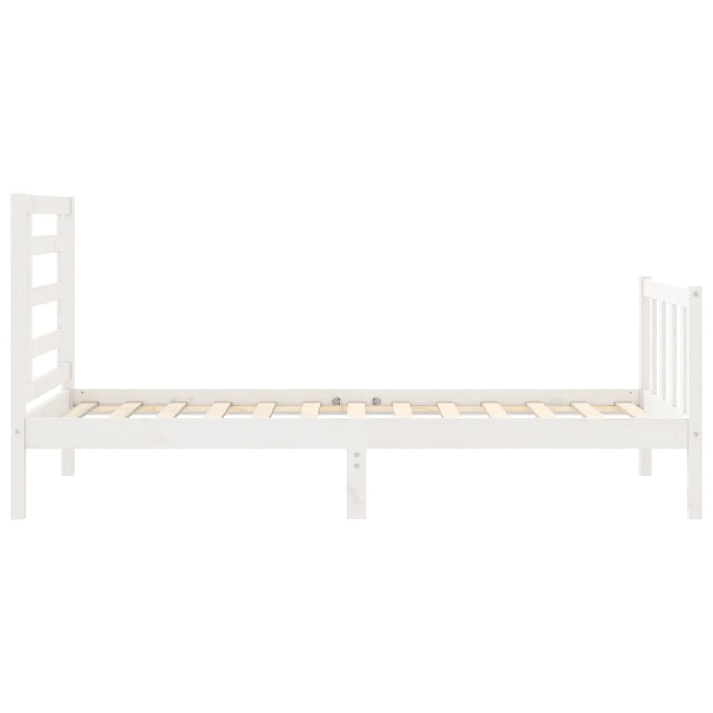 Bed Frame without Mattress White 90x200 cm Solid Wood Pine