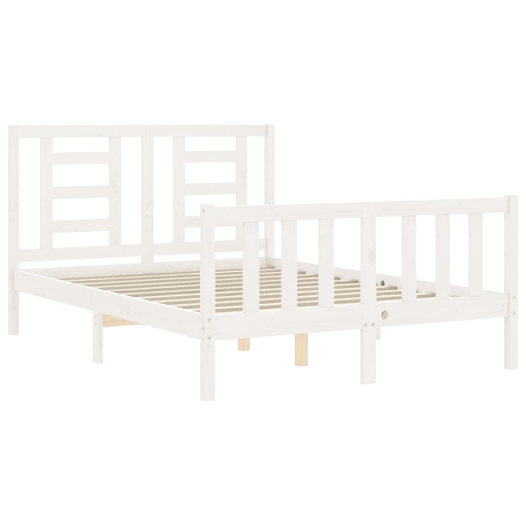 Bed Frame without Mattress White 120x200 cm Solid Wood Pine