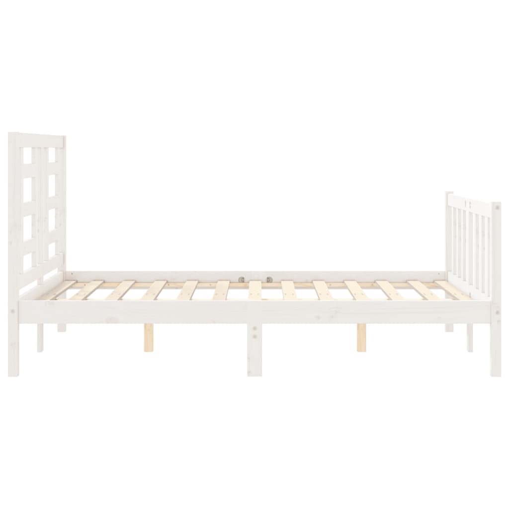 Bed Frame without Mattress White 120x200 cm Solid Wood Pine