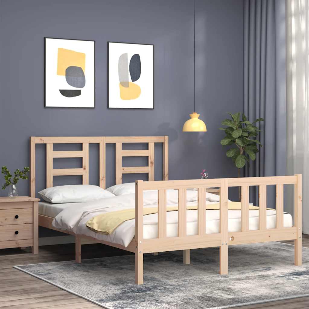 Bed Frame without Mattress 140x200 cm Solid Wood Pine