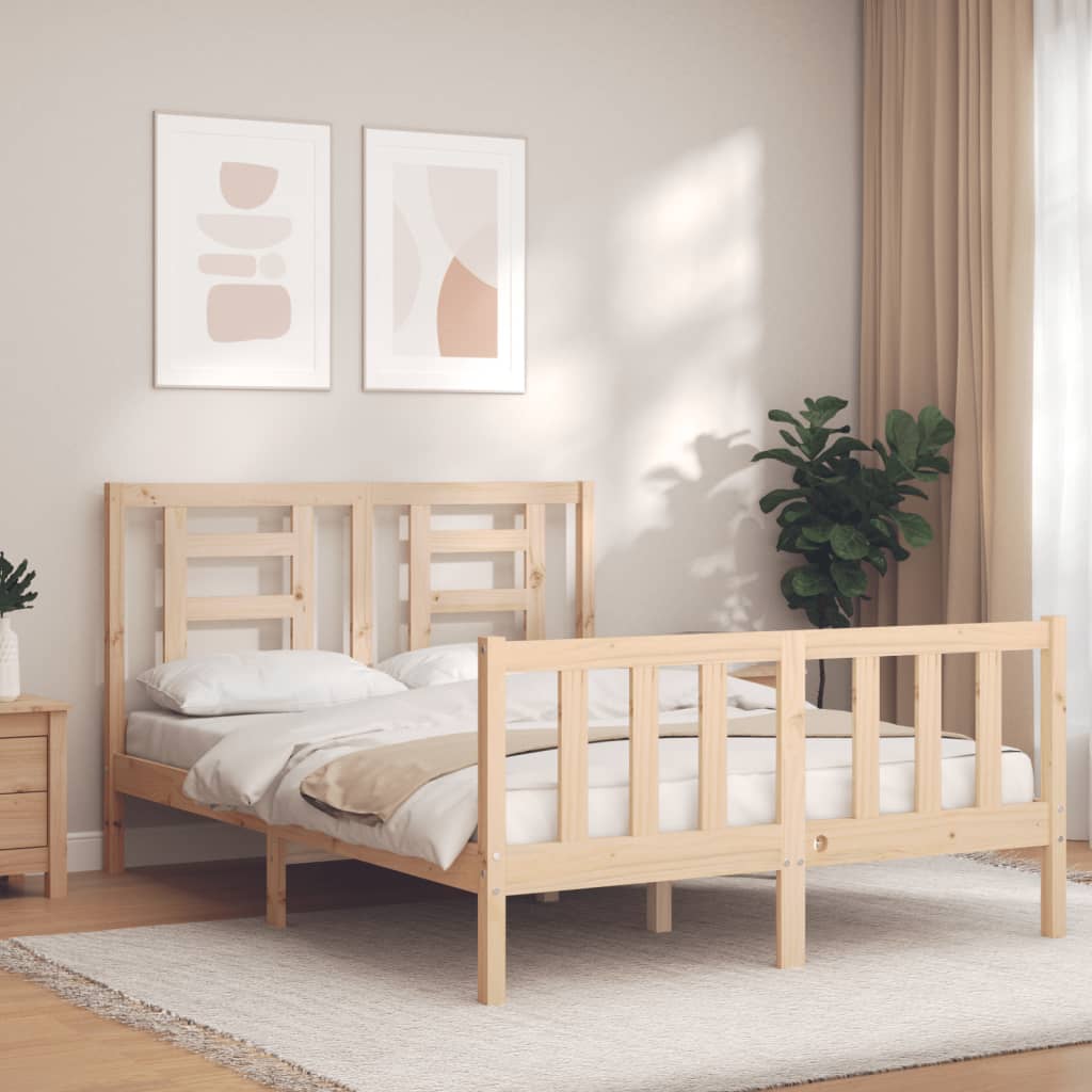 Bed Frame without Mattress 140x200 cm Solid Wood Pine