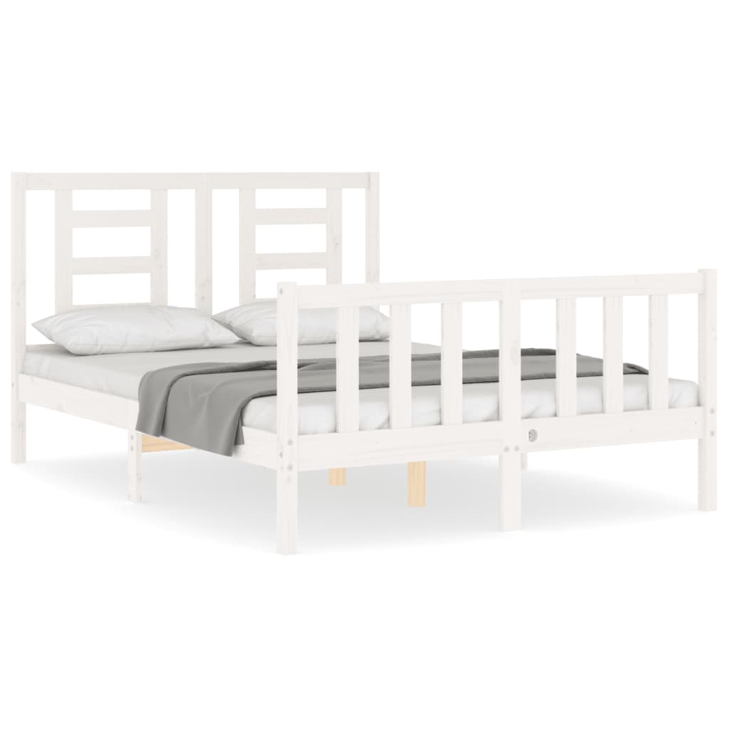 Bed Frame without Mattress White 140x200 cm Solid Wood Pine