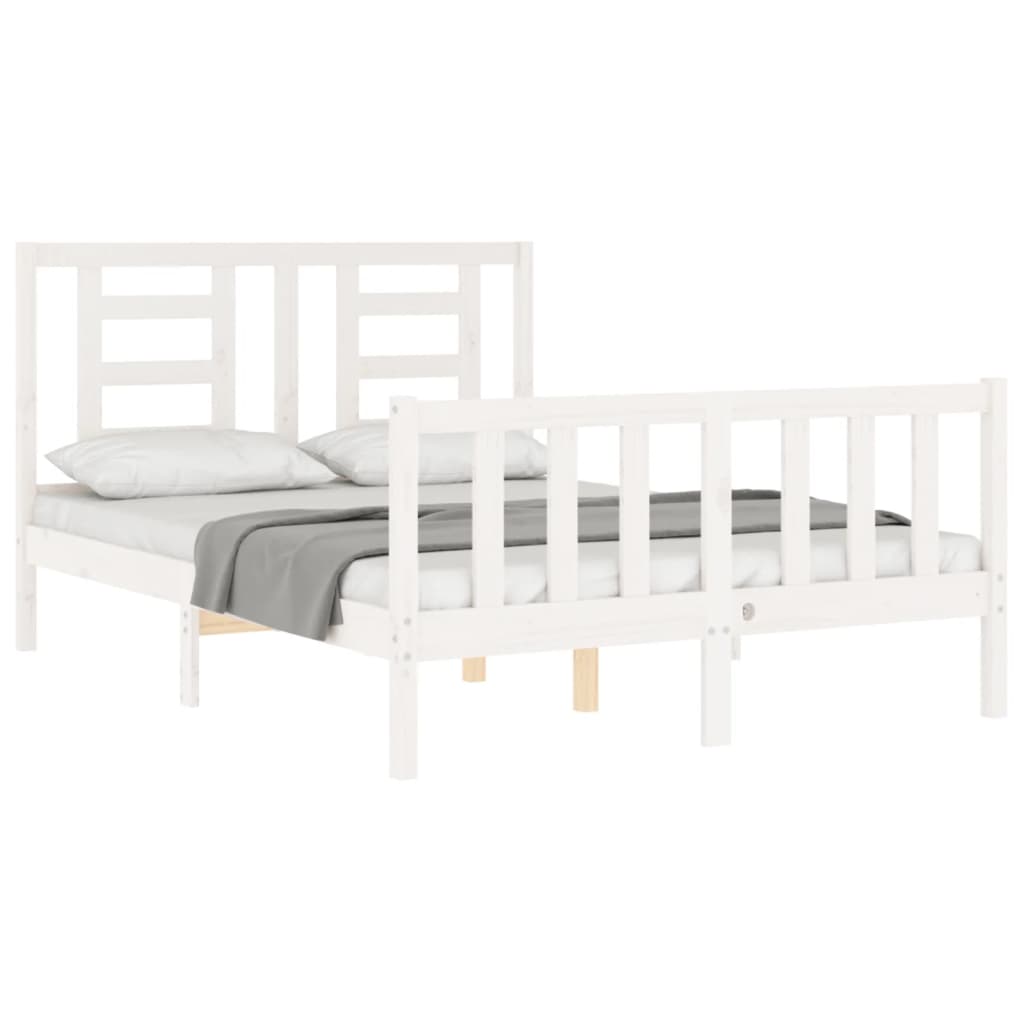 Bed Frame without Mattress White 140x200 cm Solid Wood Pine