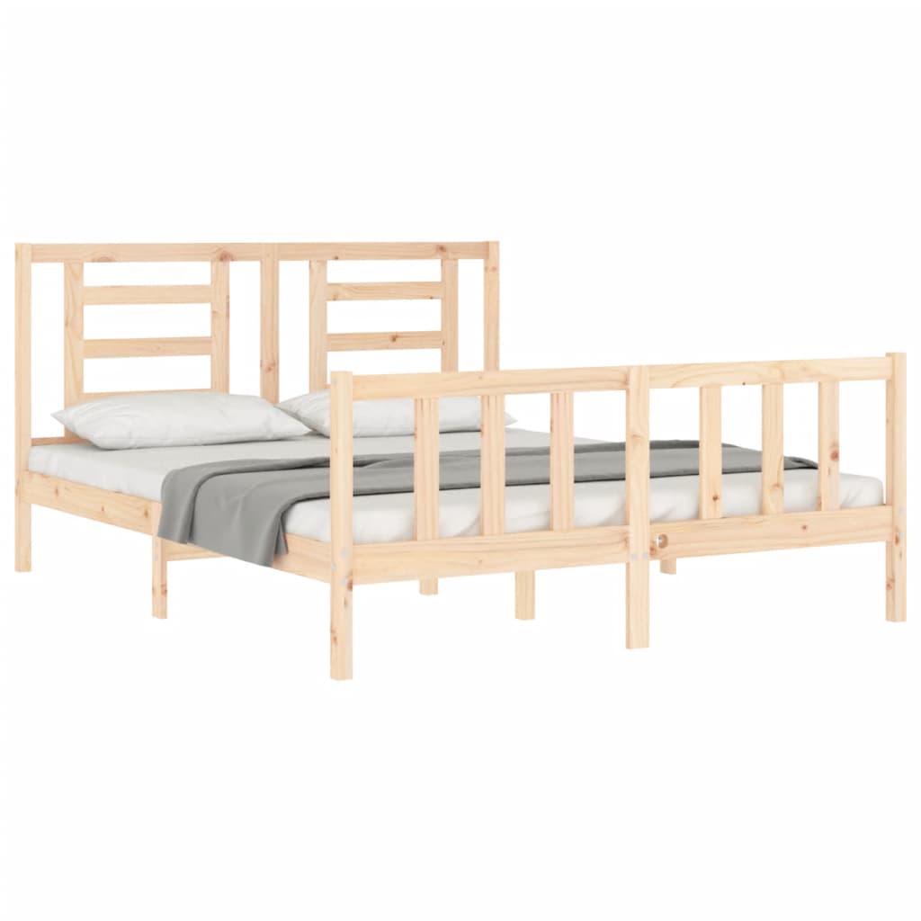 Bed Frame without Mattress King Size Solid Wood Pine