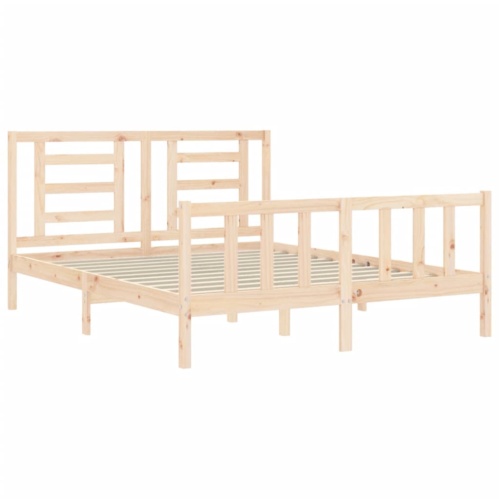 Bed Frame without Mattress King Size Solid Wood Pine
