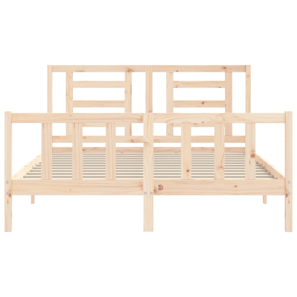 Bed Frame without Mattress King Size Solid Wood Pine